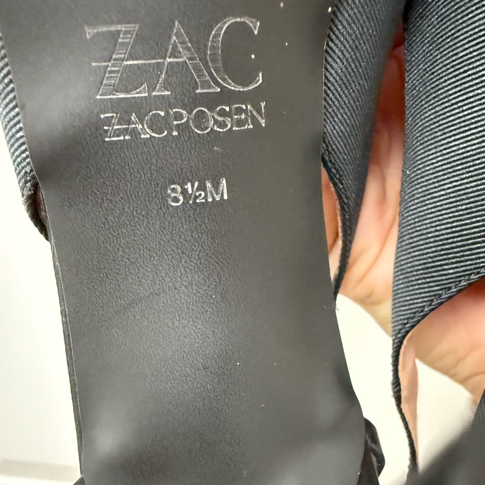 Women’s Zac Posen Black Stiletto HighHeels Bow 8.5 Wedding Guest Party Holiday - Picture 5 of 6